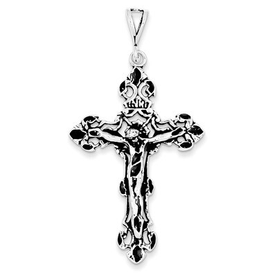 Crucifix Charm Antiqued Sterling Silver QC7348, MPN: QC7348, 883957554686