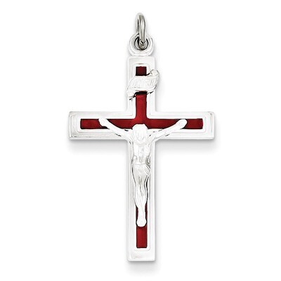 Crucifix Pendant Sterling Silver Enameled QC3398, MPN: QC3398, 883957283531
