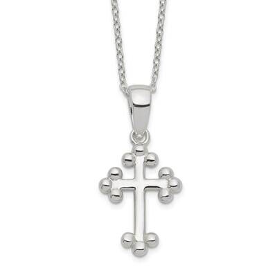 Cross Necklace 18 Inch Sterling Silver Polished QG6067-18, MPN: QG6067-18, 196904162118