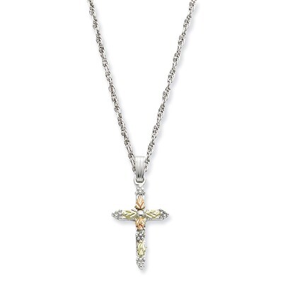 Cross Necklace Sterling Silver &amp; 12k Gold QBH158-18, MPN: QBH158-18, 886774372853