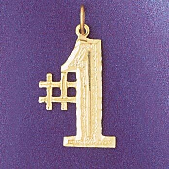 Dazzlers Jewelry Number 1 Pendant Necklace Charm Bracelet in Yellow, White or Rose Gold 9531, MPN: …