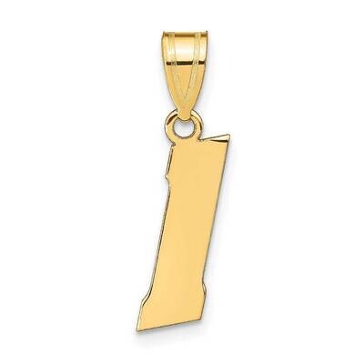 Block Number 1 Pendant 14k Gold Polished BN01, MPN: BN01, 196904084342