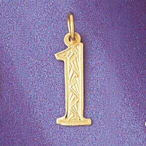 Dazzlers Jewelry Number 1 Pendant Necklace Charm Bracelet in Yellow, White or Rose Gold 9514, MPN: …
