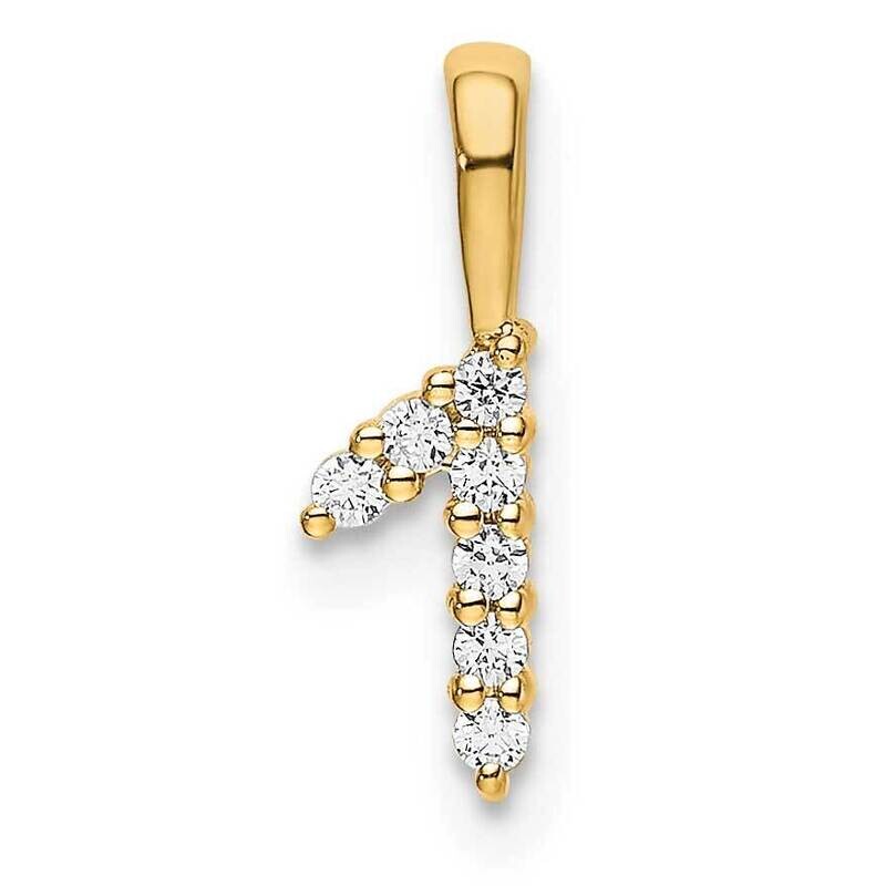 Diamond Number 1 Pendant 14k Gold PM8369-1-007-YA, MPN: PM8369-1-007-YA, 196904071854