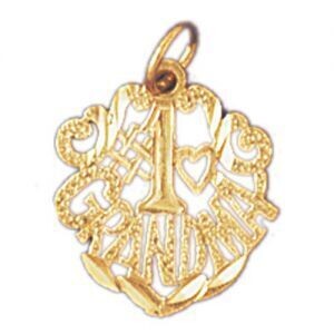 Dazzlers Jewelry Number One Grandma Pendant Necklace Charm Bracelet in Yellow, White or Rose Gold 1…
