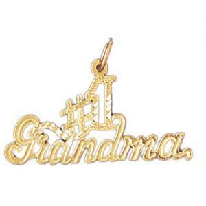 Dazzlers Jewelry Number One Grandma Pendant Necklace Charm Bracelet in Yellow, White or Rose Gold 1…