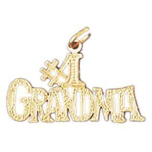 Dazzlers Jewelry Number One Grandma Pendant Necklace Charm Bracelet in Yellow, White or Rose Gold 1…