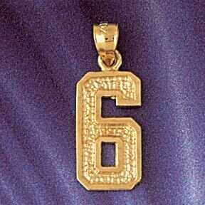 Dazzlers Jewelry Number 6 Pendant Necklace Charm Bracelet in Yellow, White or Rose Gold 9553, MPN: …