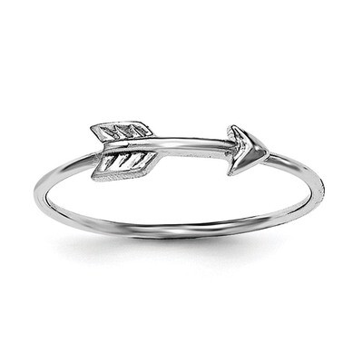 Arrow Ring Sterling Silver Rhodium-plated Polished QR6209, MPN: QR6209, 886774258133