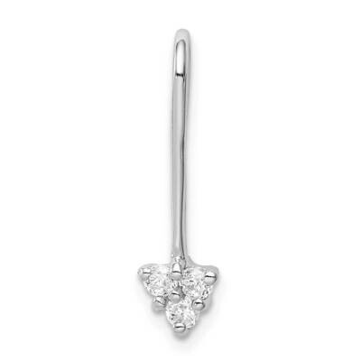 Arrow Pendant Slide Sterling Silver Rhodium-plated CZ Diamond QP5168, MPN: QP5168, 886774088457