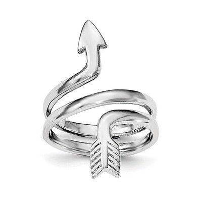 Arrow Wrap Ring Sterling Silver Rhodium-plated QR6040, MPN: QR6040, 191101075285
