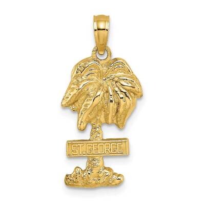 St. George Palm Tree Charm 14k Gold K2877, MPN: K2877, 637218071029