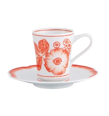 Vista Alegre Oscar De La Renta Coralina Coffee Cup &amp; Saucer, MPN: 21122261,