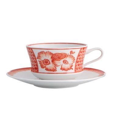 Vista Alegre Oscar De La Renta Coralina Tea Cup &amp; Saucer, MPN: 21122252,