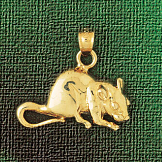 Dazzlers Jewelry Rat Mouse Pendant Necklace Charm Bracelet in Yellow, White or Rose Gold 2760, MPN:…