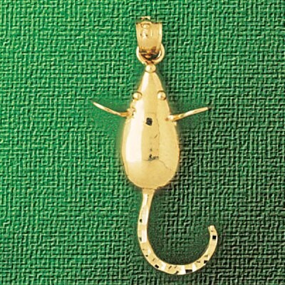 Dazzlers Jewelry Rat Mouse Pendant Necklace Charm Bracelet in Yellow, White or Rose Gold 2765, MPN:…
