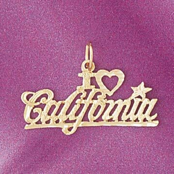 Dazzlers Jewelry I Love California Pendant Necklace Charm Bracelet in Yellow, White or Rose Gold 48…