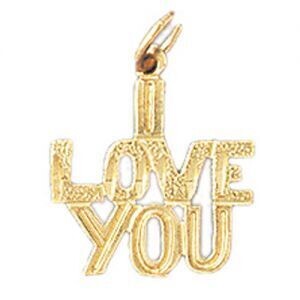Dazzlers Jewelry I Love You Pendant Necklace Charm Bracelet in Yellow, White or Rose Gold 10195, MP…
