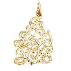 Dazzlers Jewelry I Love You Pendant Necklace Charm Bracelet in Yellow, White or Rose Gold 10189, MP…