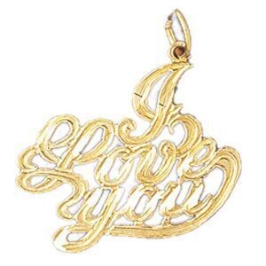 Dazzlers Jewelry I Love You Pendant Necklace Charm Bracelet in Yellow, White or Rose Gold 10188, MP…
