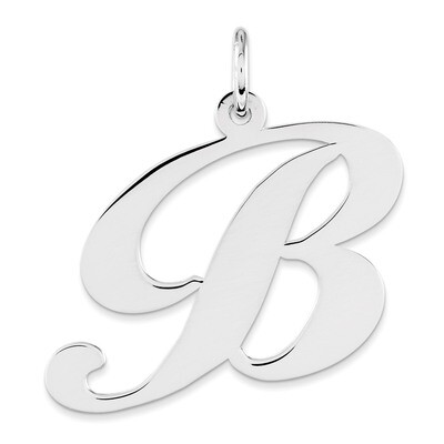 Script Initial B Charm Sterling Silver Fancy QC5090B, MPN: QC5090B, 883957575063