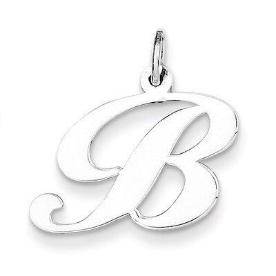 Script Initial B Charm Sterling Silver Fancy QC5088B, MPN: QC5088B, 883957030289