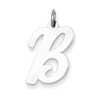 Medium Script Initial B Charm Sterling Silver QC5082B, MPN: QC5082B, 883957432229
