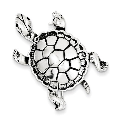 Turtle Pin Antiqued Sterling Silver QP464, MPN: QP464, 883957545806