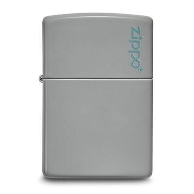 Zippo with Logo Flat Grey Lighter GM25856, MPN: GM25856, 191693199901