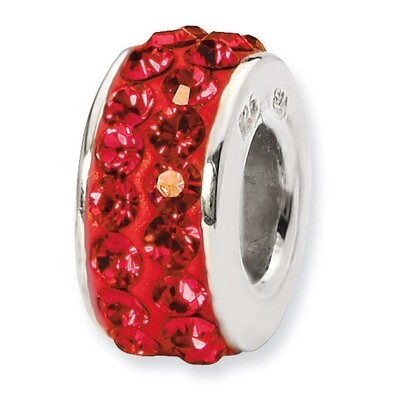 Red Double Row Swarovski Elements Bead Sterling Silver QRS2011, MPN: QRS2011, 883957514765