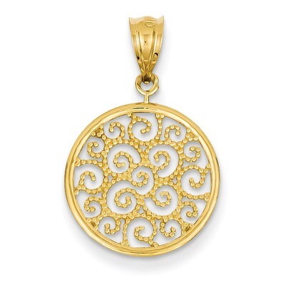 Filigree Round Pendant 14k Gold K4787, MPN: K4787, 886774616650