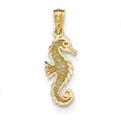 Filigree Seahorse Pendant 14k Gold Polished YC1247, MPN: YC1247, 191101459955