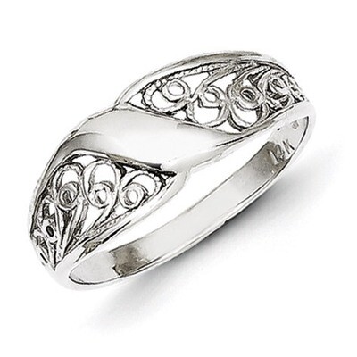 Filigree Ring 14k White Gold D1891, MPN: D1891, 886774092645