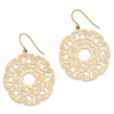 Fancy Lace Filigree Dangle Earrings 14k Gold TH589, MPN: TH589, 886774118772