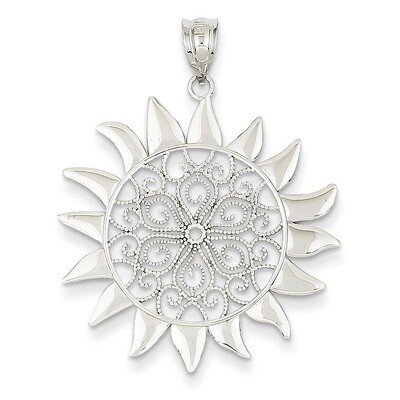 Filigree Sun Pendant 14k White Gold K4815, MPN: K4815, 883957140544