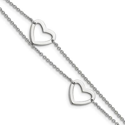 Hearts Bracelet Stainless Steel SRB789-7.5 by Chisel, MPN: SRB789-7.5, 886774971667