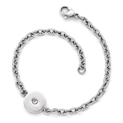 Polished Crystal Bracelet - Stainless Steel SRB1611-7.75 by Chisel, MPN: SRB1611-7.75, 191101472169