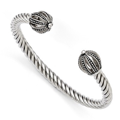 Antiqued Twisted Cuff Bracelet - Stainless Steel SRB1249 by Chisel, MPN: SRB1249, 886774262987