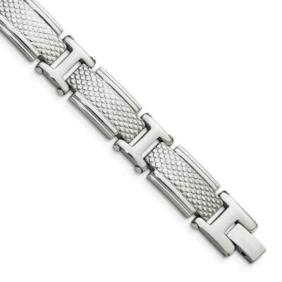 Textured Bracelet Stainless Steel Polished SRB1400-8.5 by Chisel, MPN: SRB1400-8.5, 191101391286