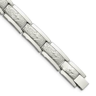 Textured Bracelet Stainless Steel Polished SRB1297-8.5 by Chisel, MPN: SRB1297-8.5, 191101391255
