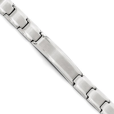 Polished and Brushed ID Bracelet - Stainless Steel SRB1619-9 by Chisel, MPN: SRB1619-9, 191101151088