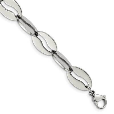 Heart Bracelet Stainless Steel Polished SRB1592-8.5 by Chisel, MPN: SRB1592-8.5, 191101014697