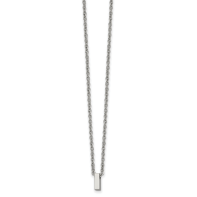 letter I 2 Inch Extension 18 Inch Necklace Stainless Steel Polished SRN2497I-18 by Chisel, MPN: SRN…