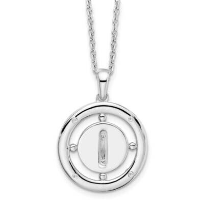 White Ice .025Ct. Diamond Initial I Necklace Sterling Silver QW499I-18, MPN: QW499I-18, 191101479168