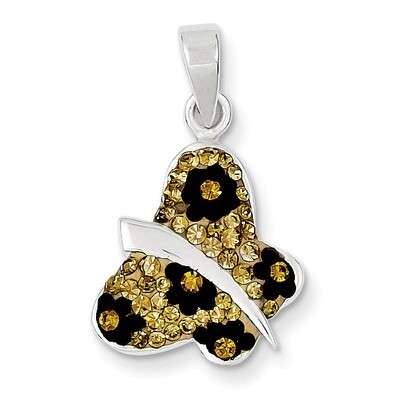 Sterling Silver Stellux Crystal Animal Print Butterfly Pendant QP2506