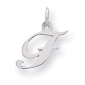 Script Initial F Charm Sterling Silver Fancy QC5086F, MPN: QC5086F, 883957458878