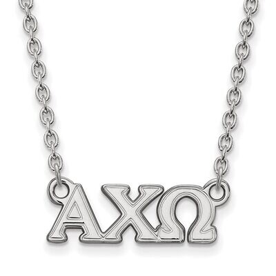 Alpha Chi Omega Medium Pendant with 18 Inch Chain Sterling Silver SS007ACO-18, MPN: SS007ACO-18, 88…