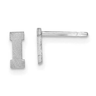 Initial Letter I Post Earrings 10k White Gold Brushed 10XNE45W/I, MPN: 10XNE45W/I,