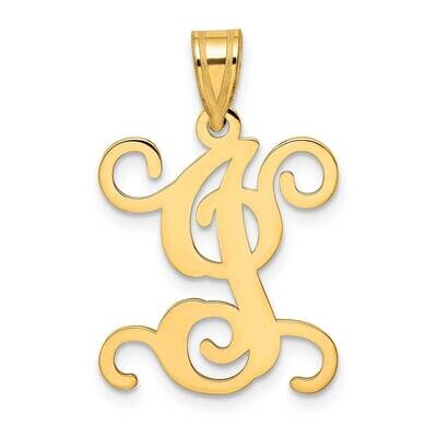 Initial Letter I Pendant 14k Gold Casted High Polished XNA518Y/I, MPN: XNA518Y/I,