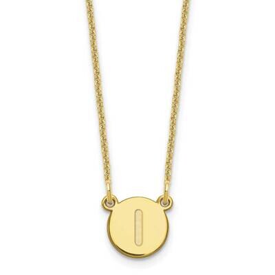 Tiny Circle Block Initial Letter I Necklace 10k Gold 10XNA722Y/I, MPN: 10XNA722Y/I,